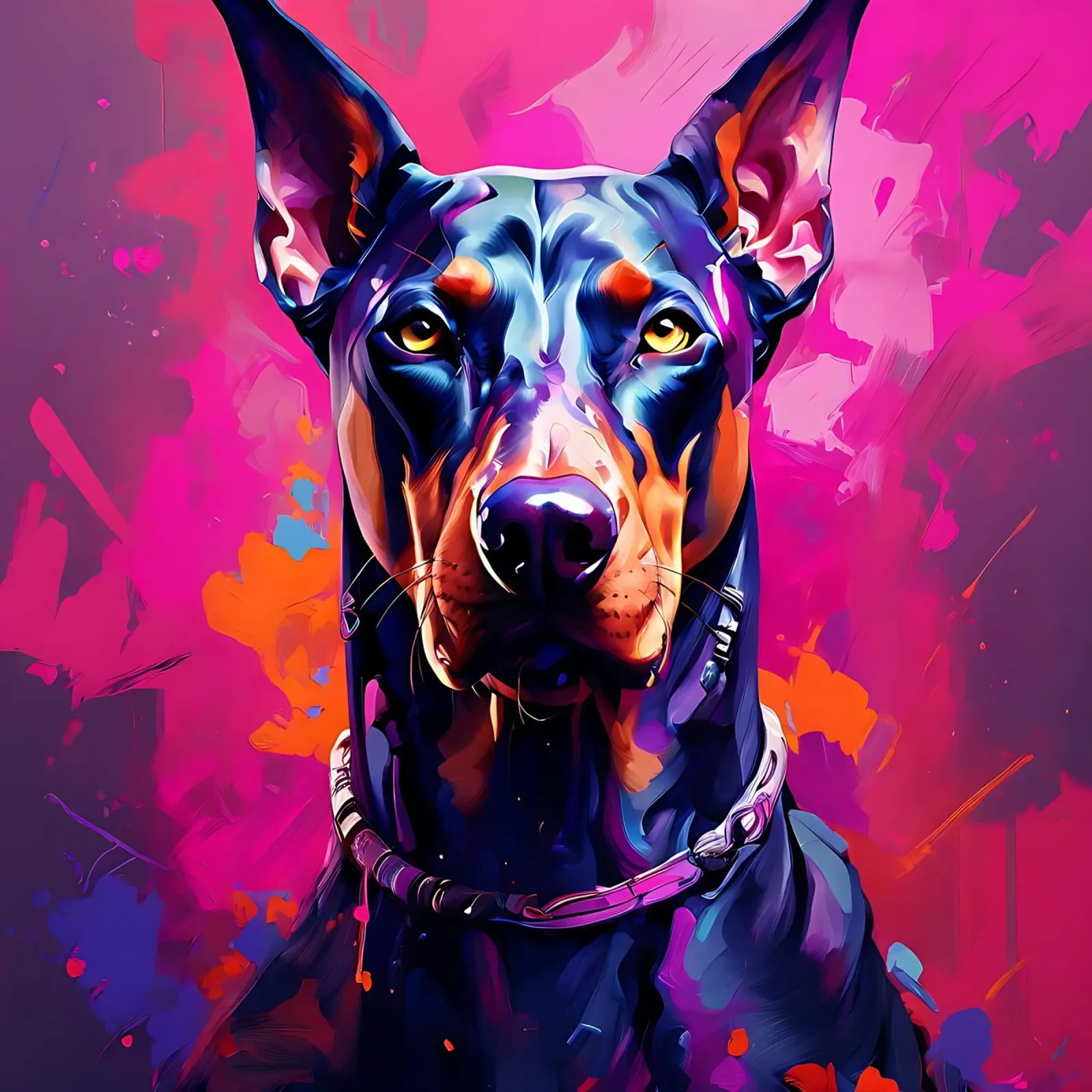 Cane, Doberman_style_H_1 pellicola backlit da Tierisch bunt by LK