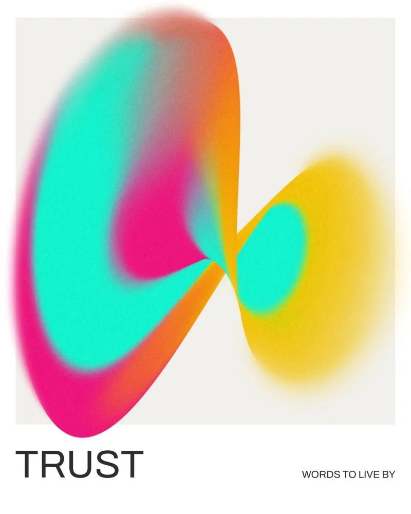 TRUST - Verloop kunstdruk canvas van Artezza