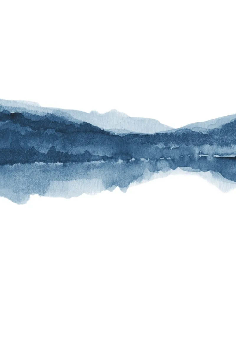 Navy blue abstract landscape diptych 1/2 canvas by NouveauPrints