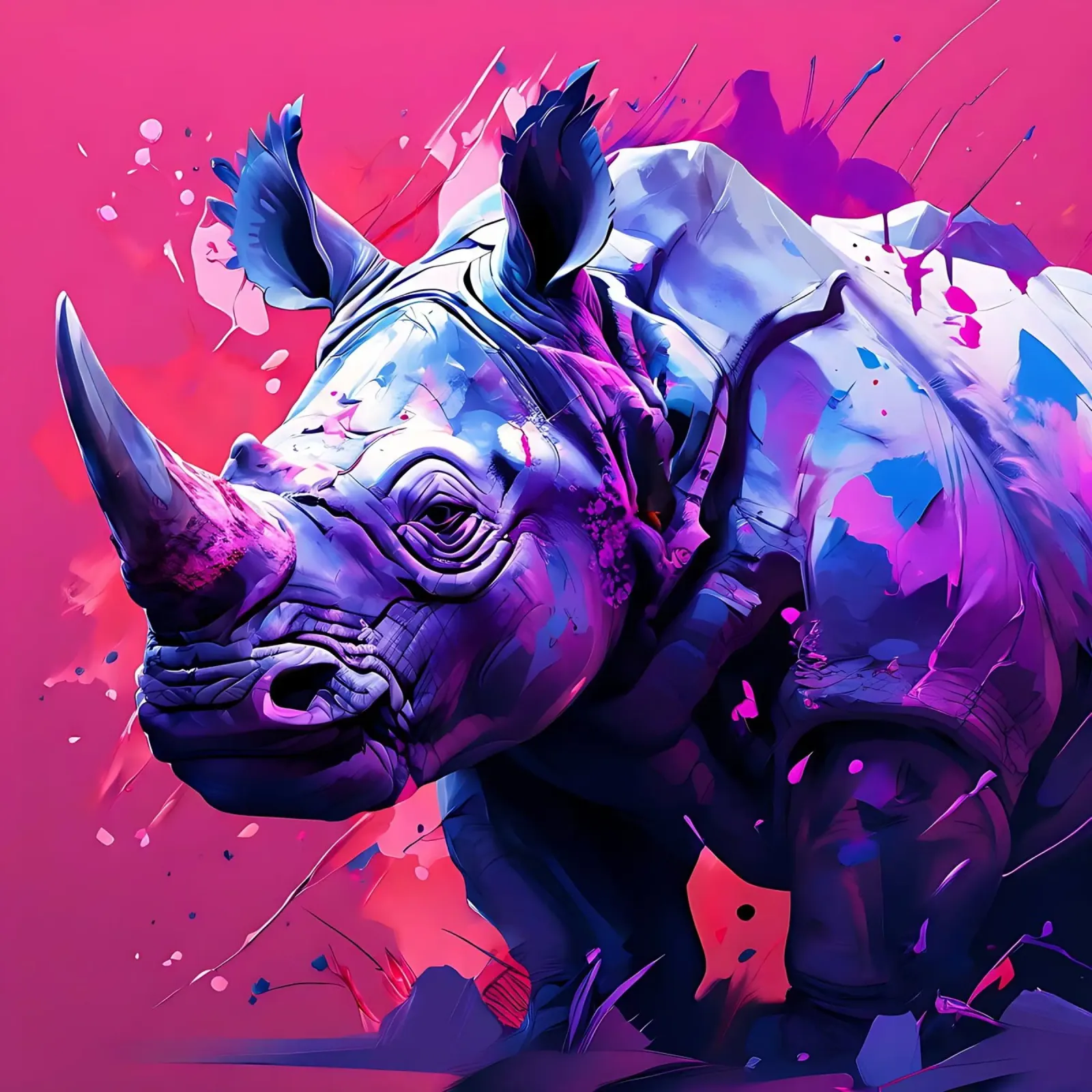 Nashorn_Stil_H_1 Hahnemühle von Tierisch bunt by LK