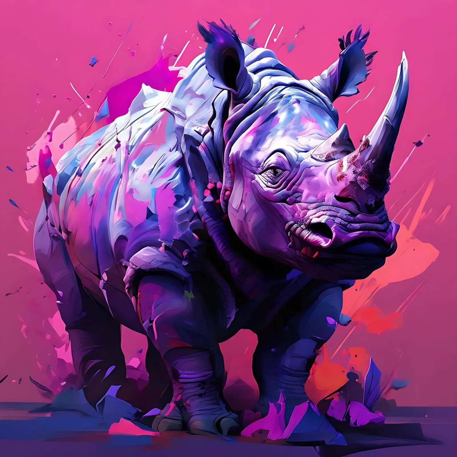 Nashorn_Stil_H_2 carta hahnemühle da Tierisch bunt by LK