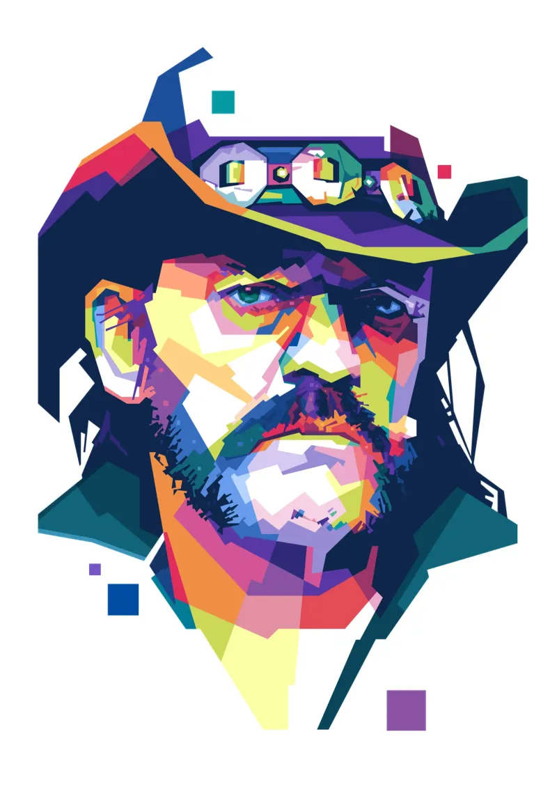 Lemmy Pop Art | WPAP pellicola backlit da Alkahfsmart