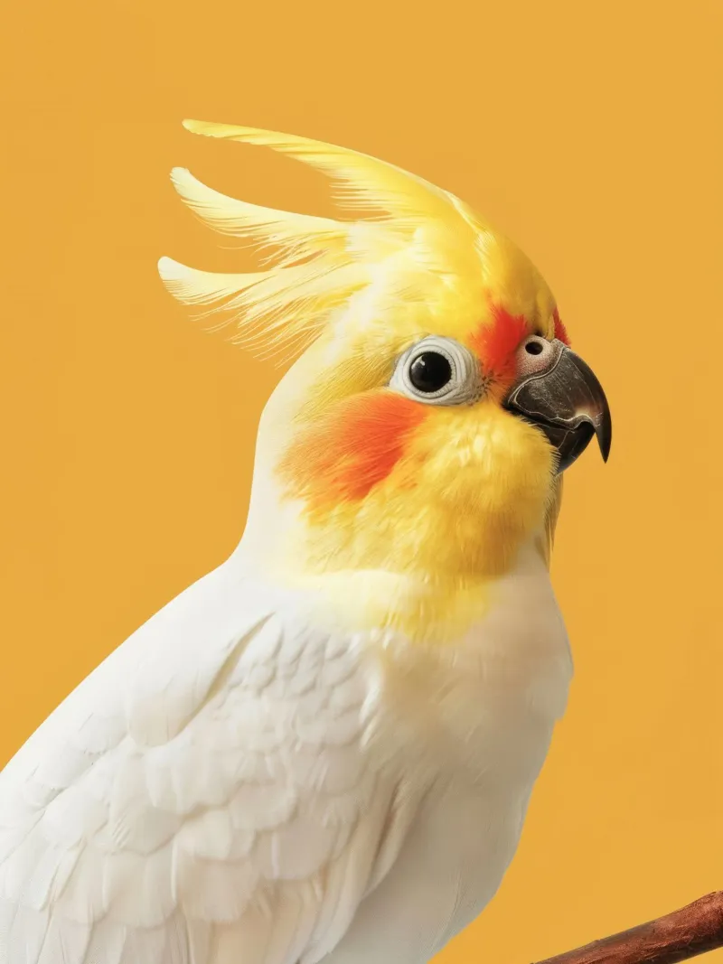 Profilo del pappagallo cacatua dal piumaggio giallo e bianco pellicola backlit da DesignDoodle