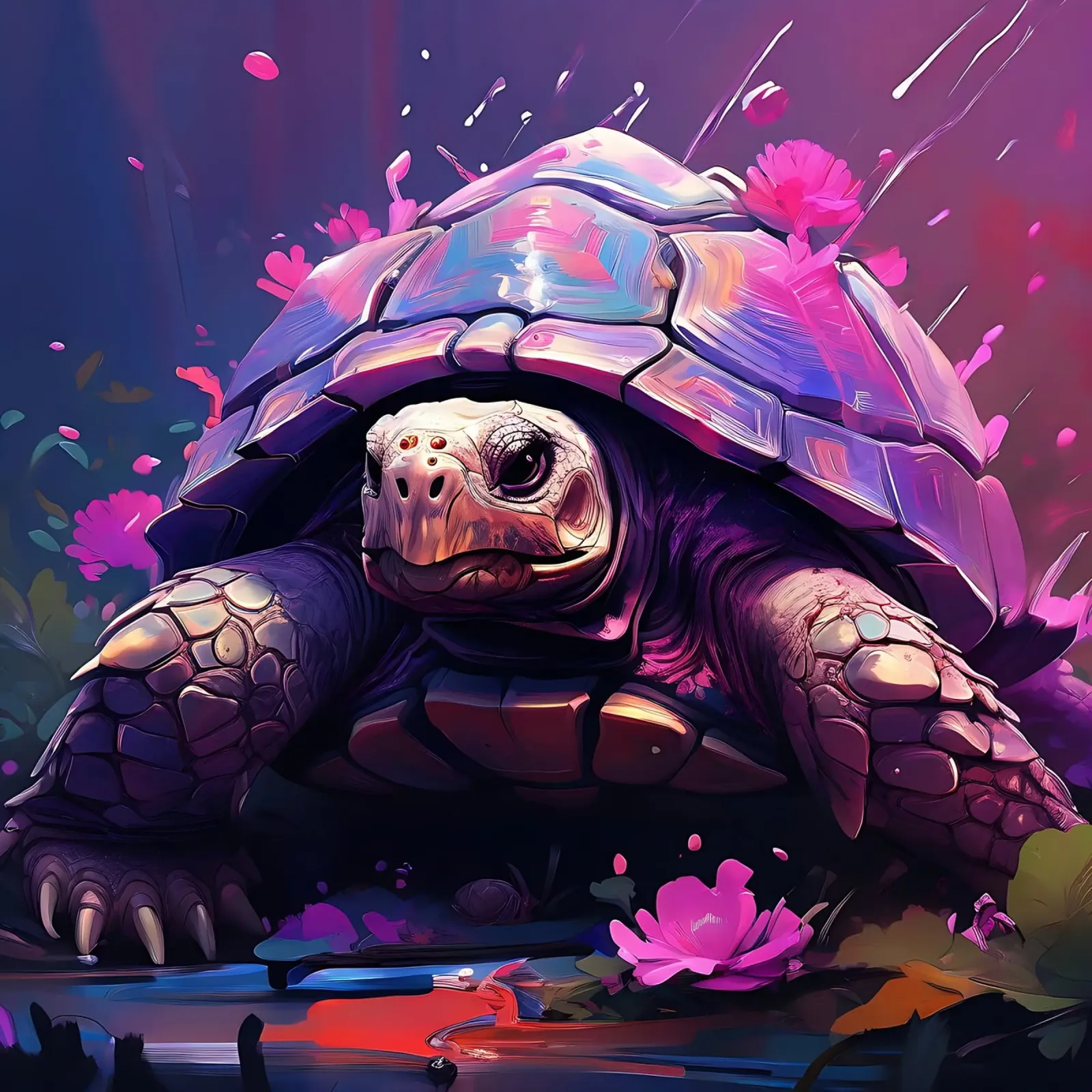 Turtle_style_H_1 canvas by Tierisch bunt by LK