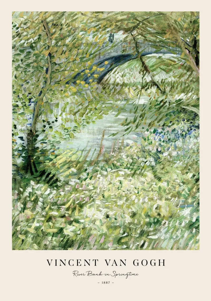 Van Gogh - River Bank in Springtime Print canvas by Sylviepaint