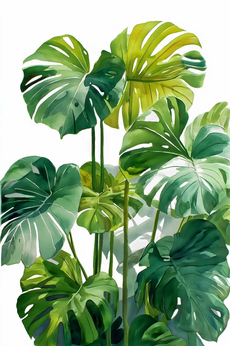Acuarela Monstera lienzo de Studio Verde