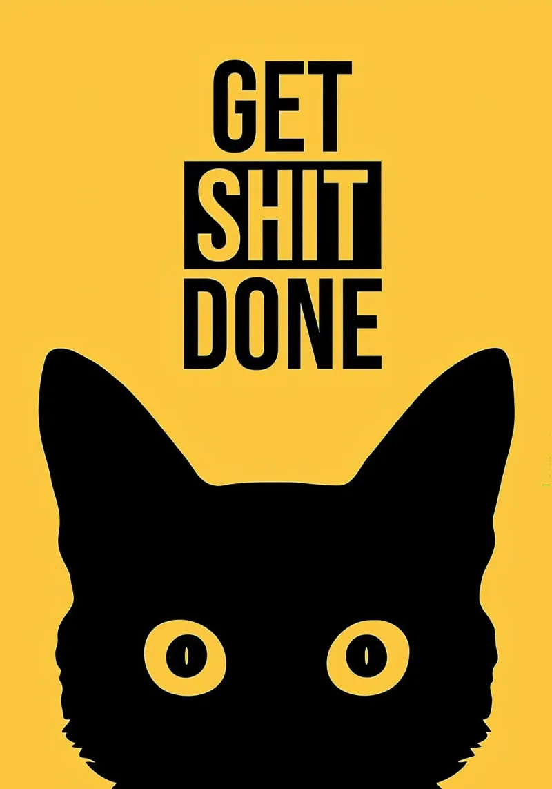 Cat Staring Get Shit Done metacrilato de Arjun