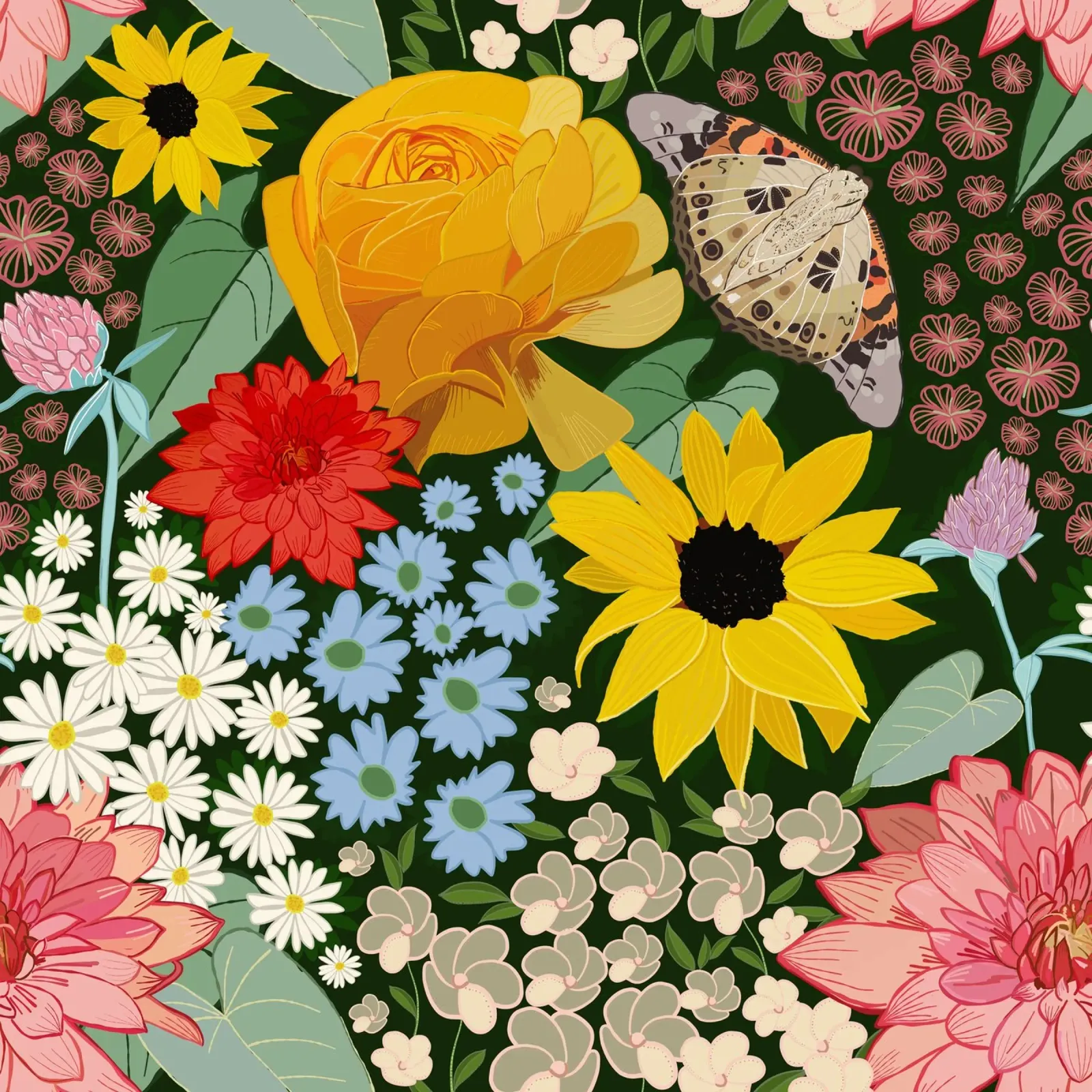 Cute forest pattern canvas by gulsengunel