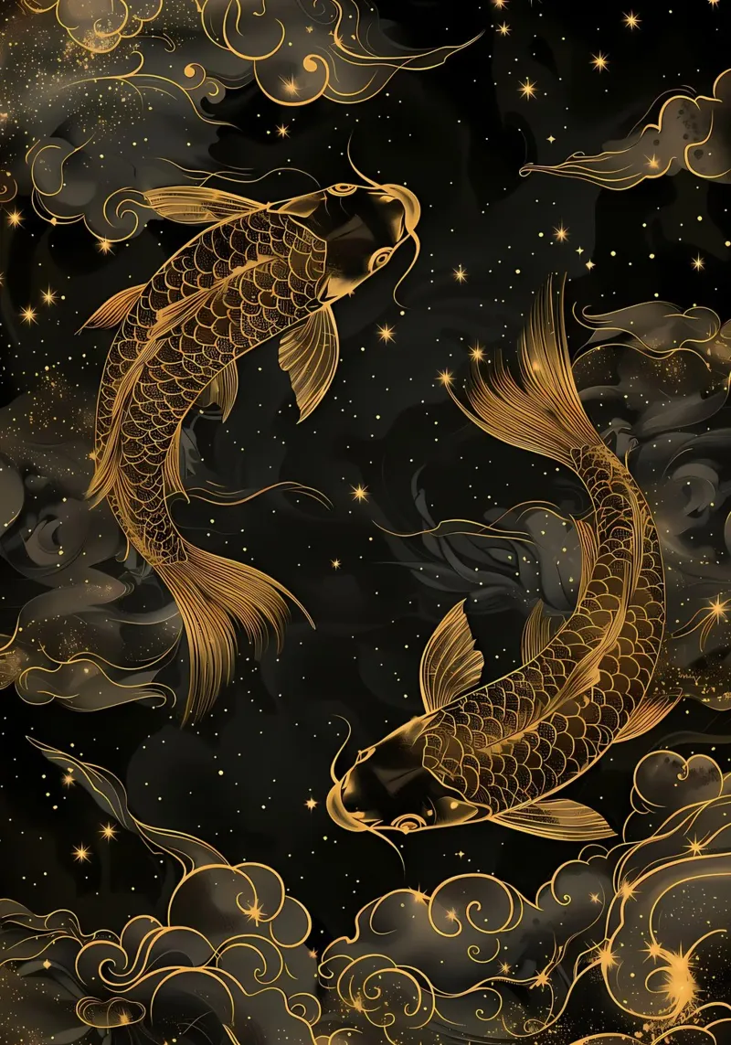pesci koi pesci rossi acquatici poster con telaio in plastica da MountainShop