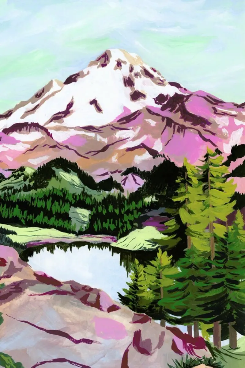 Chain Lakes poster con telaio in plastica da Sarah Gesek