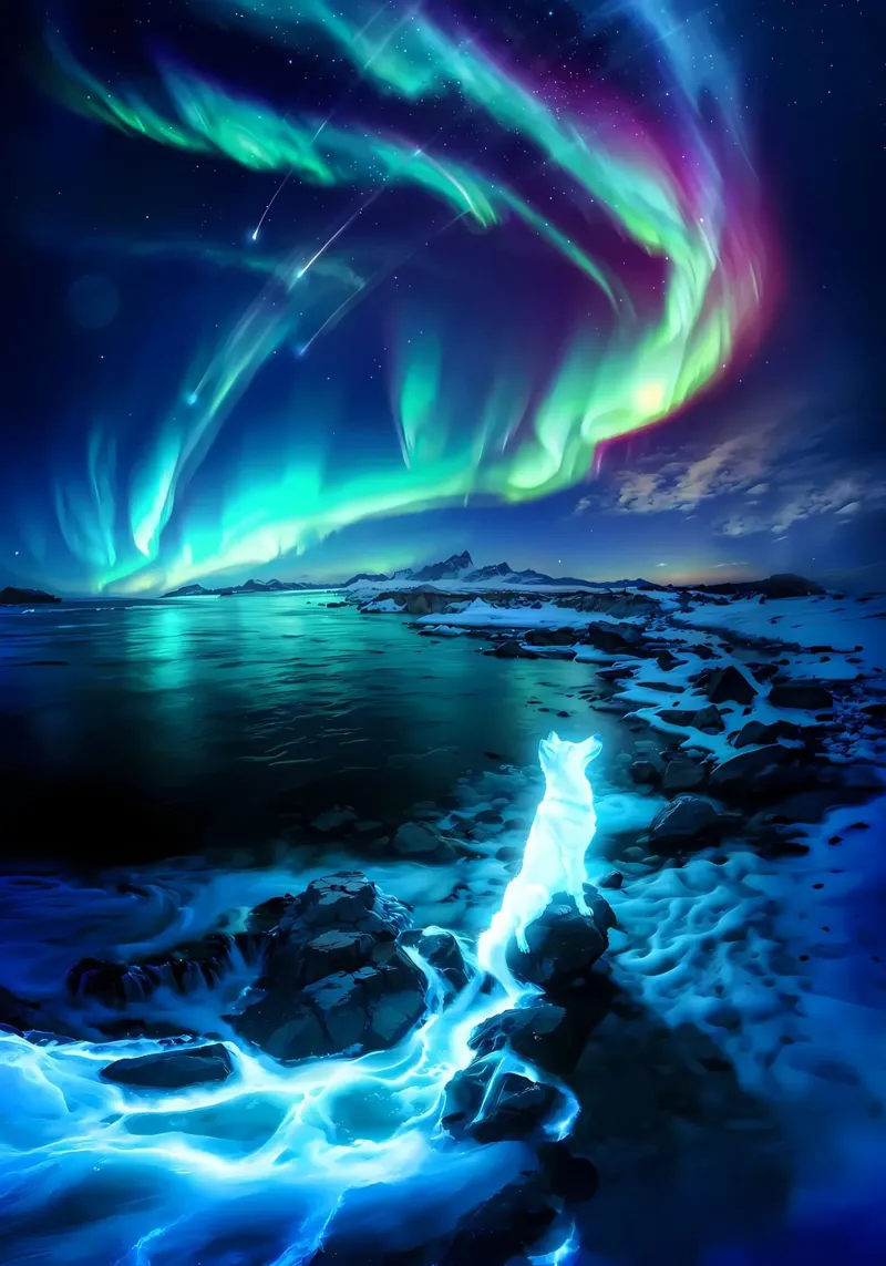 Nordlicht Polarlicht-Borealis Nachthimmel Hahnemühle von Jennifer R Spyhalski