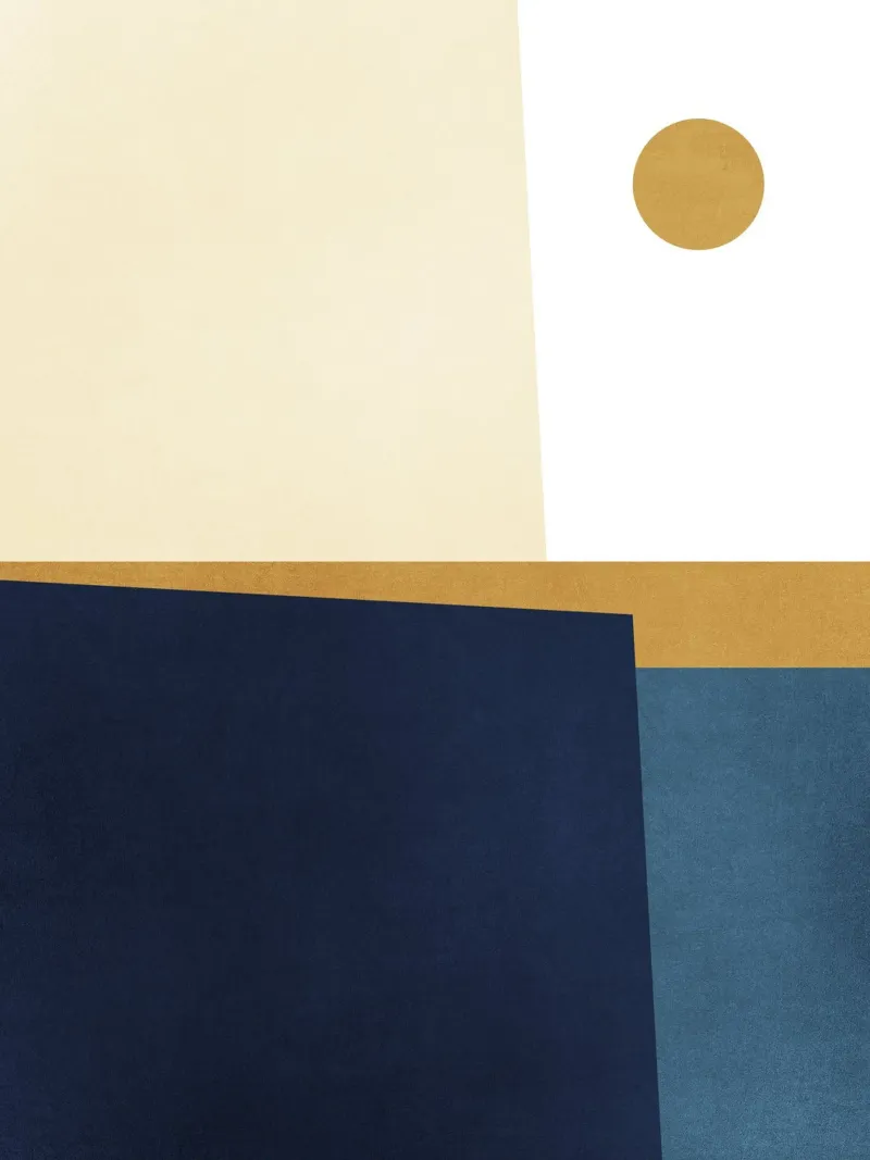Geometric Shapes no. 25 Blue Hahnemühle von adrianooliveira