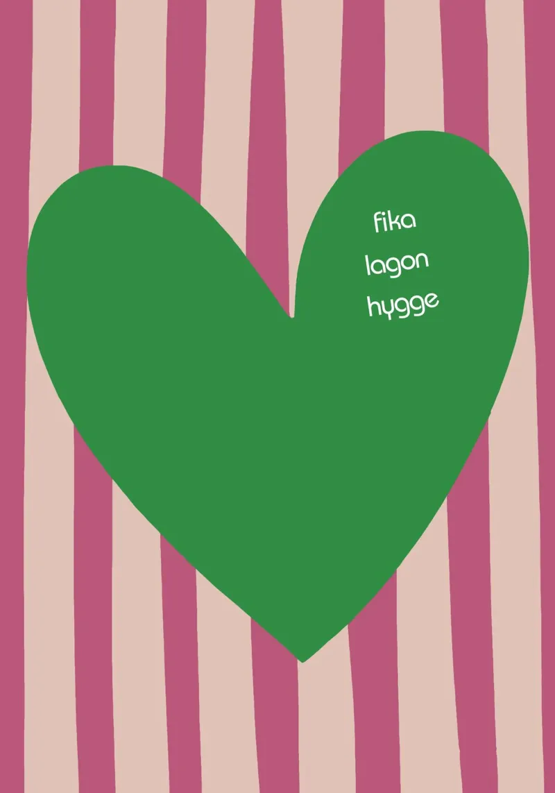 Fika Lagom Hygge poster con telaio in legno da Attaboy Dsgn