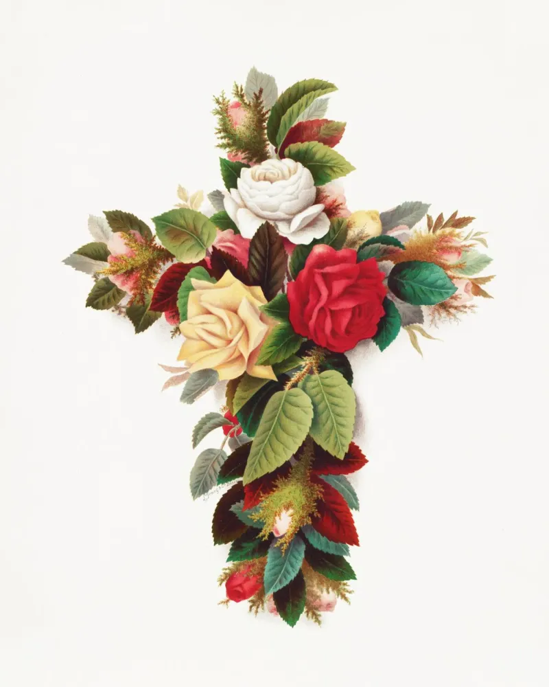 Cross of roses pellicola backlit da vintageshop