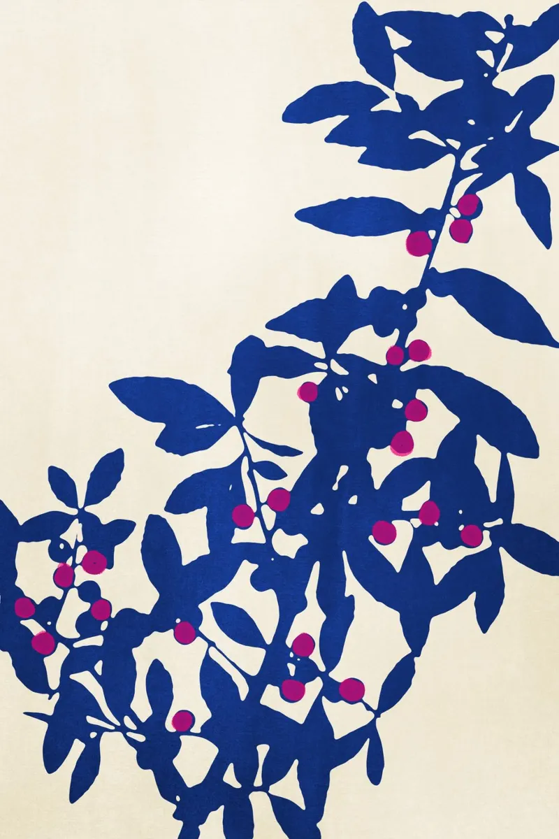 Abstract Botanical no. 1 Blue carta hahnemühle da adrianooliveira