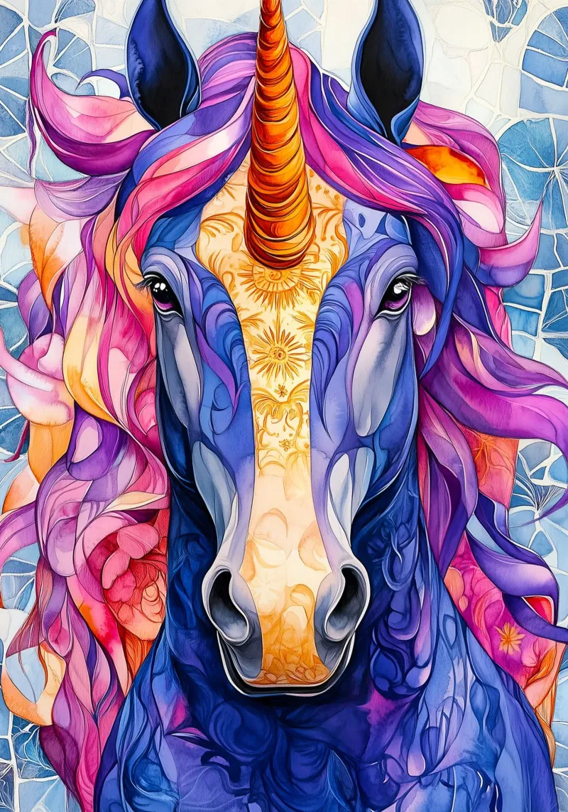 Magical unicorn forex plate by Justyna Jaszke JBJart
