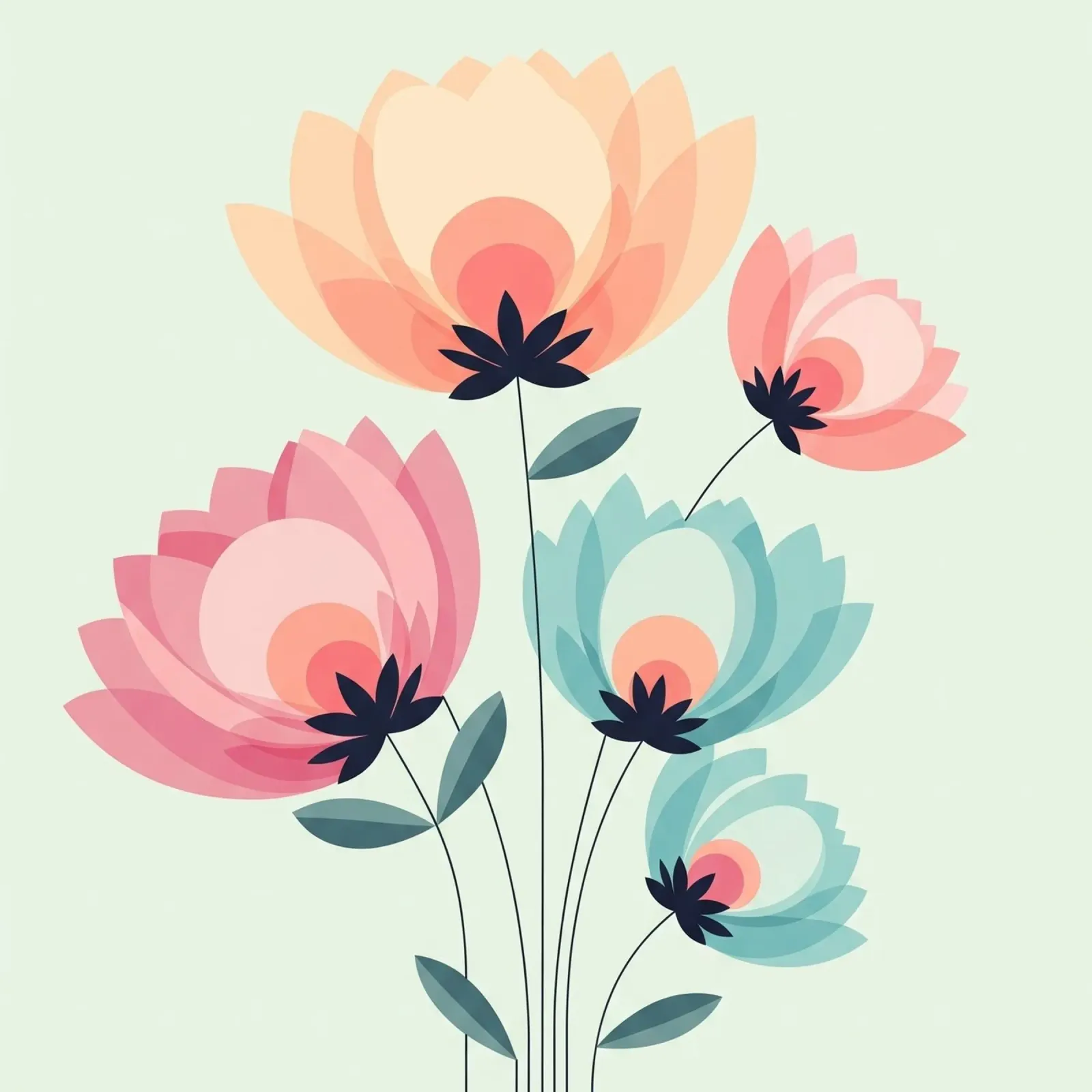 Floral bauhaus #099: Luminous Petals backlit film by Zen Design