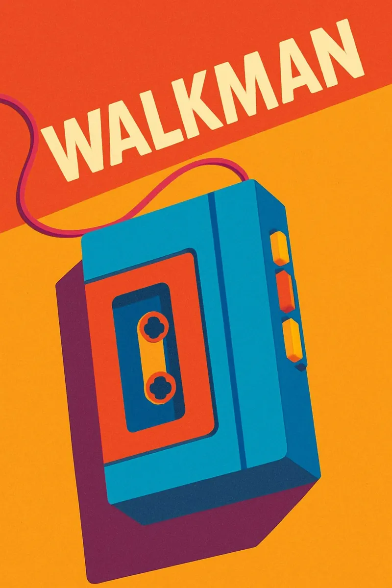 Walkman Poster Retro - Minimalistisches Design und poppige Farben Acryl-Glas von JETLAG | affiches voyage