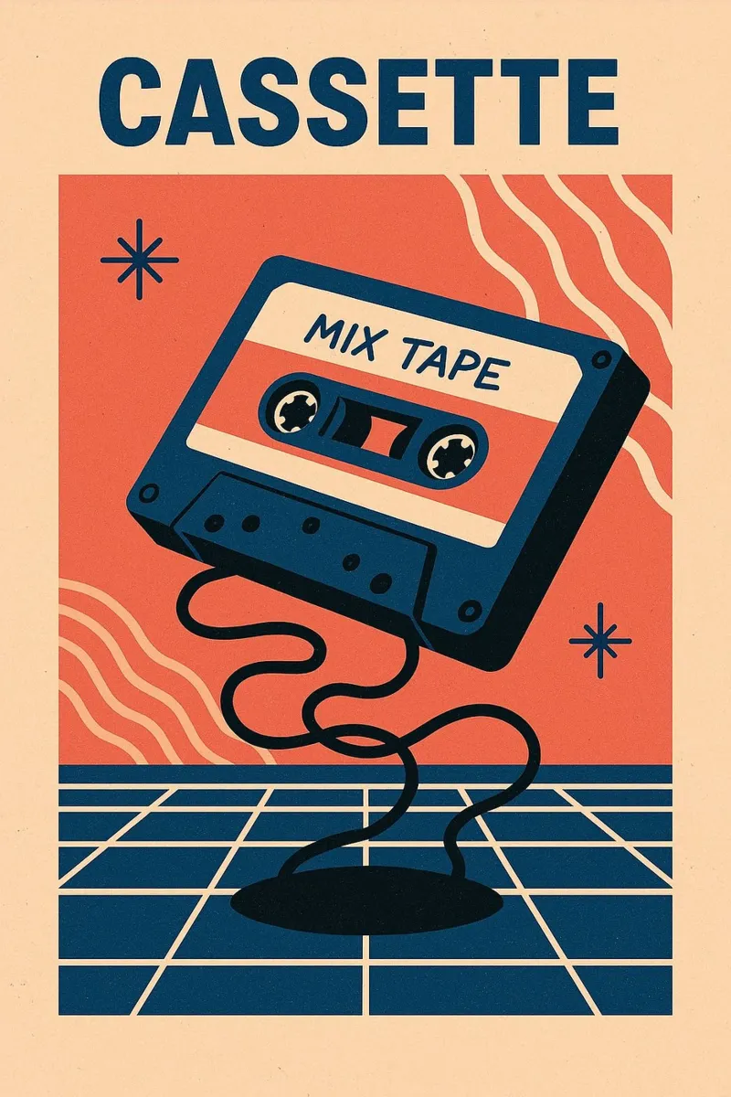 Mix Tape - Il poster retrò pellicola backlit da JETLAG | affiches voyage