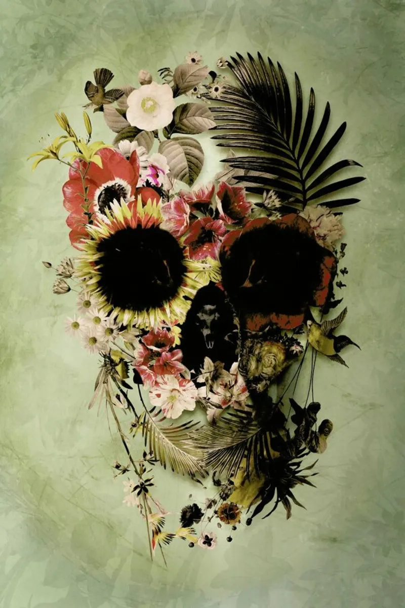 Garden Skull Light poster con marco de madera de Ali Gulec
