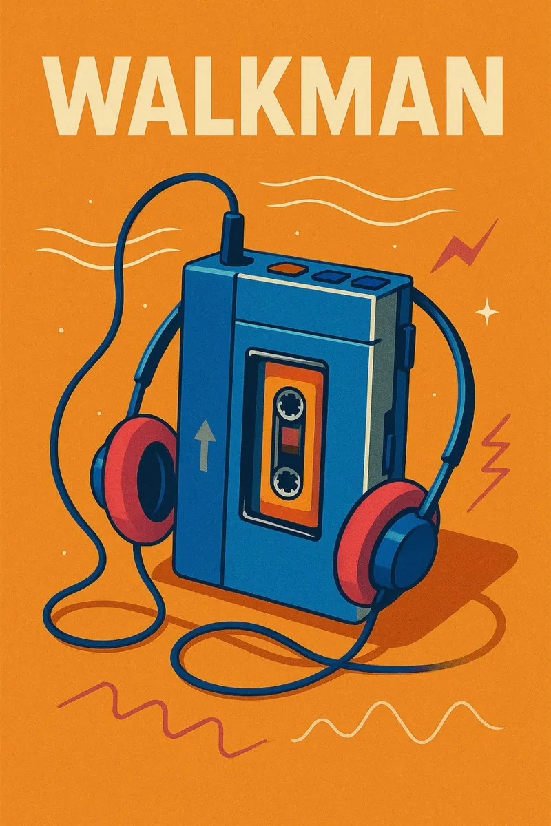 Walkman Vintage - L'icona pop poster con telaio in plastica da JETLAG | affiches voyage