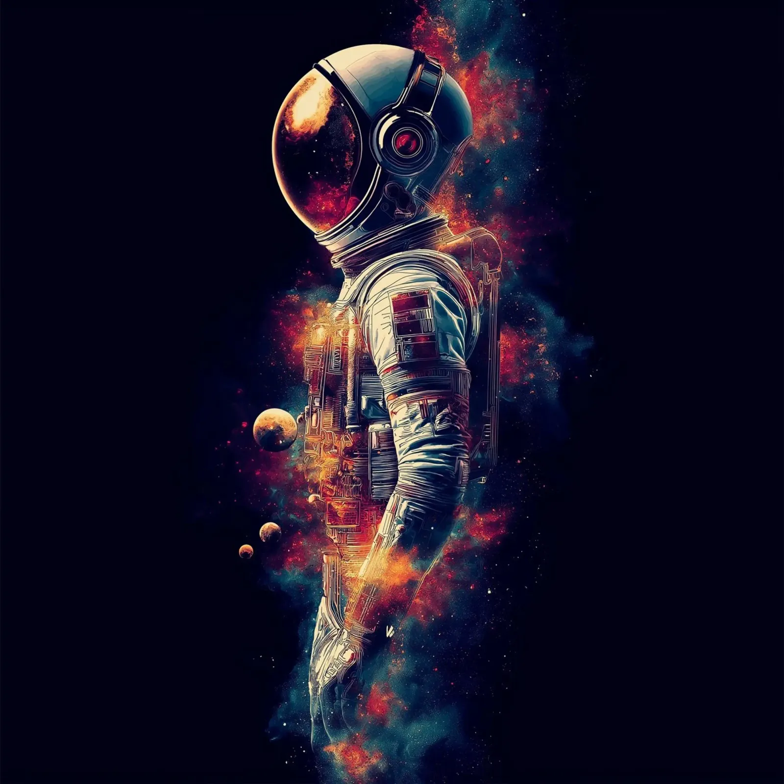 Astronaut in the dark space hahnemühle by Motivate-Today