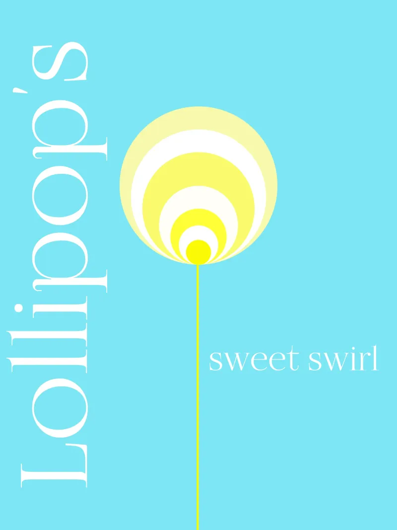 Lollipop's sweet swirl - hellblauer Hintergrund, retro-chic poster con marco de aluminio de Lilou Art