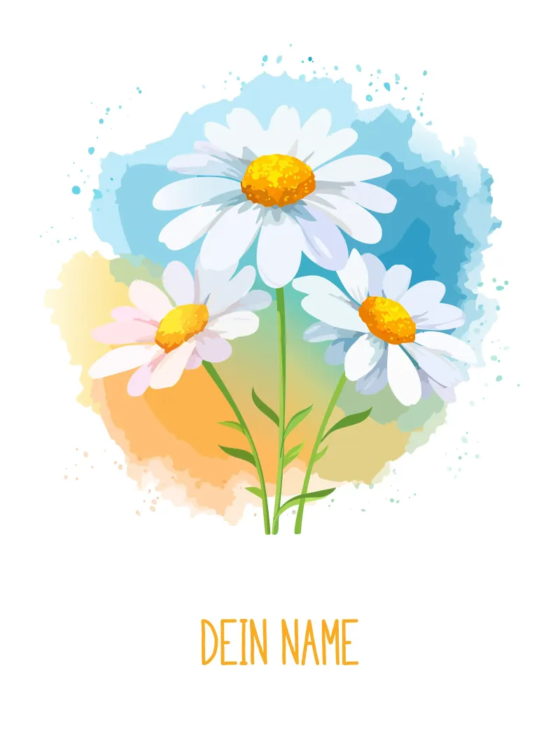 Geburtsblume April - Gänseblümchen Hahnemühle von Geburtsblume