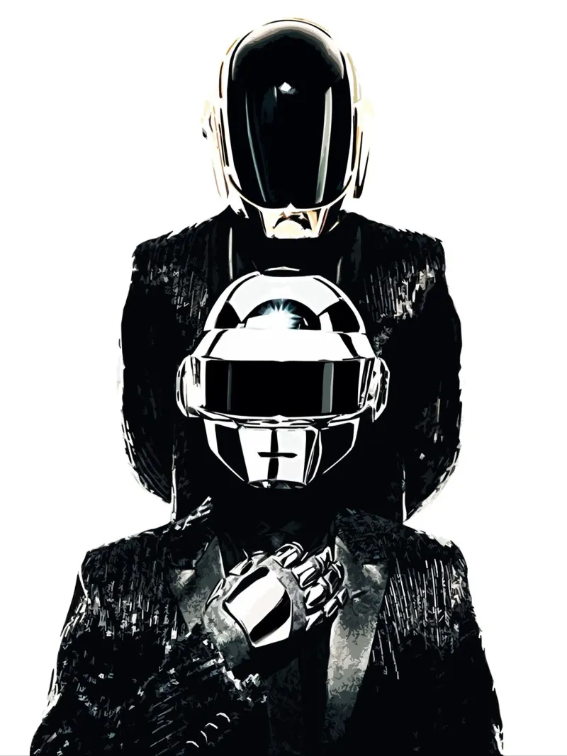 Daft Punk silver art poster da music soul
