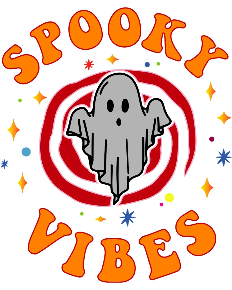 spooky vibes funny ghost canvas with Floater frame by onetime