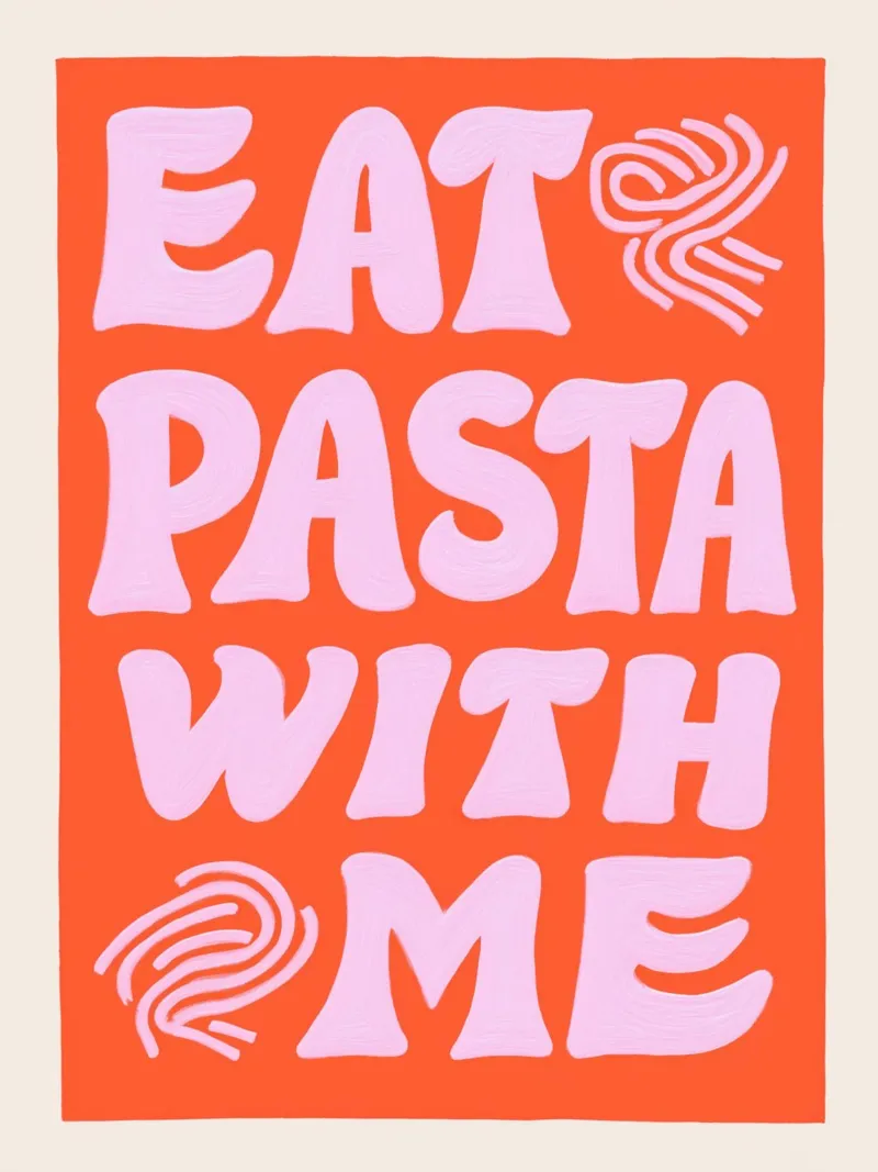 Iss Pasta mit mir poster by Carinaprint