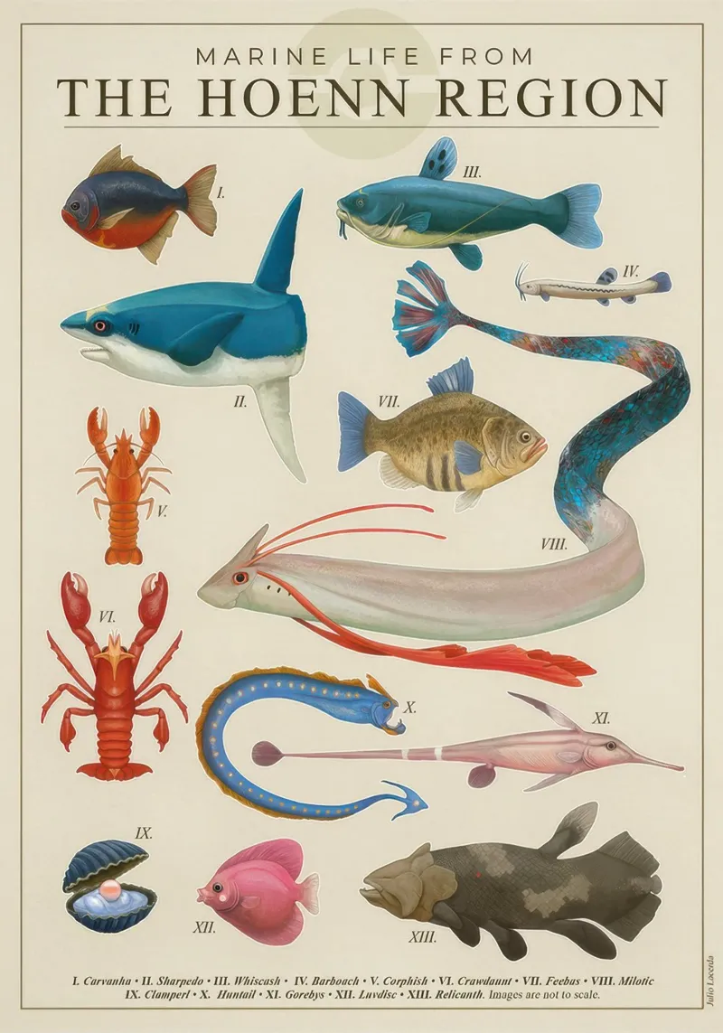 Poster sulla vita marina di Hoenn poster da Lacerdaprint