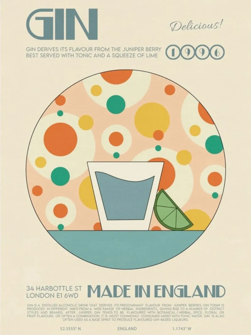 Poster per cocktail a base di gin poster da noahmiss