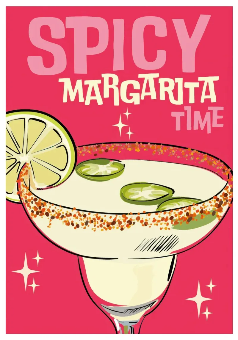 Spicy Margarita Time poster with plastic frame by Beauty wall