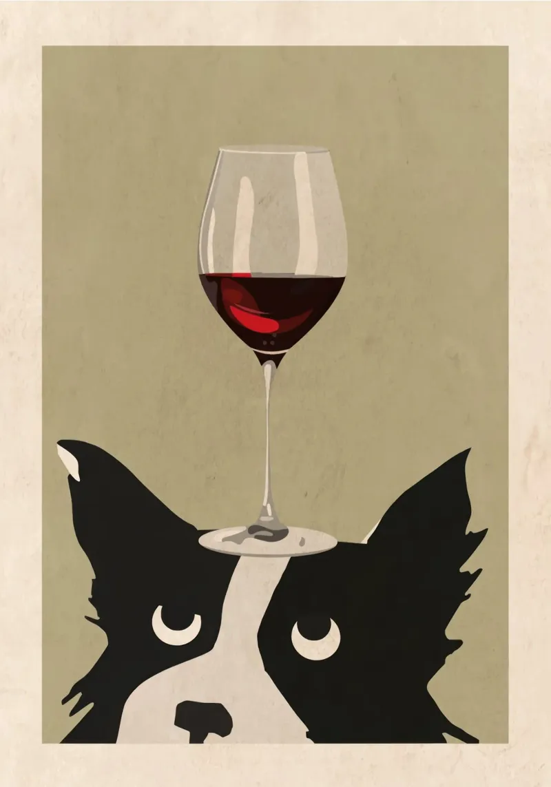 Cane e vino rosso carta hahnemühle da Beauty wall