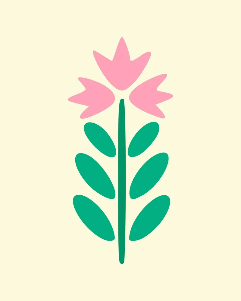 decoration flower poster with aluminum frame by pastel color shape