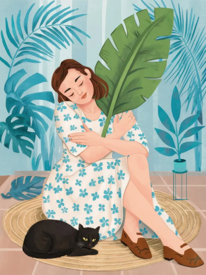 Reading by the Pool canvas by Pale Aura