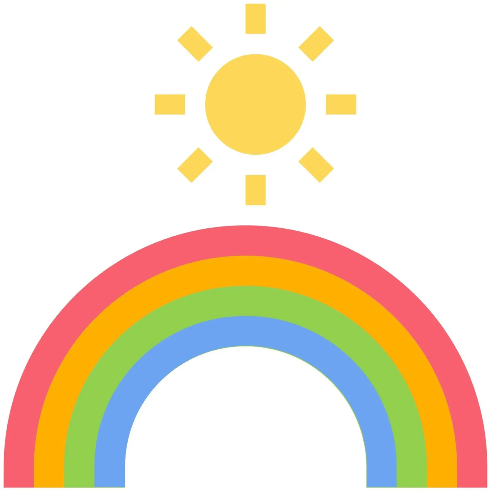 rainbow sun poster with aluminum frame by pastel color shape