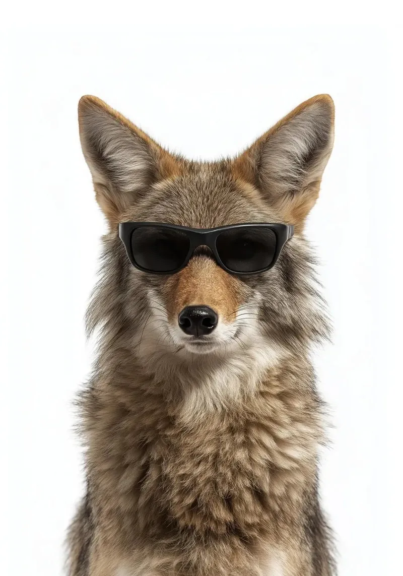 Coyote cool con occhiali da sole poster con telaio in alluminio da Brandi N Huskey