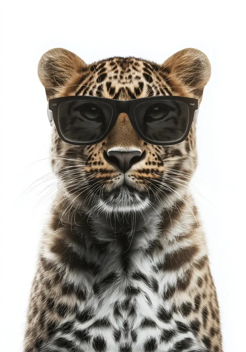 Cool Leopard with Sunglasses Portrait canvas by Brandi N Huskey