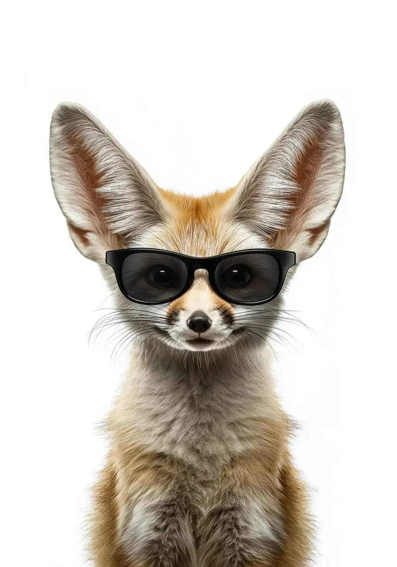 Volpe Fennec con occhiali da sole pellicola backlit da Brandi N Huskey