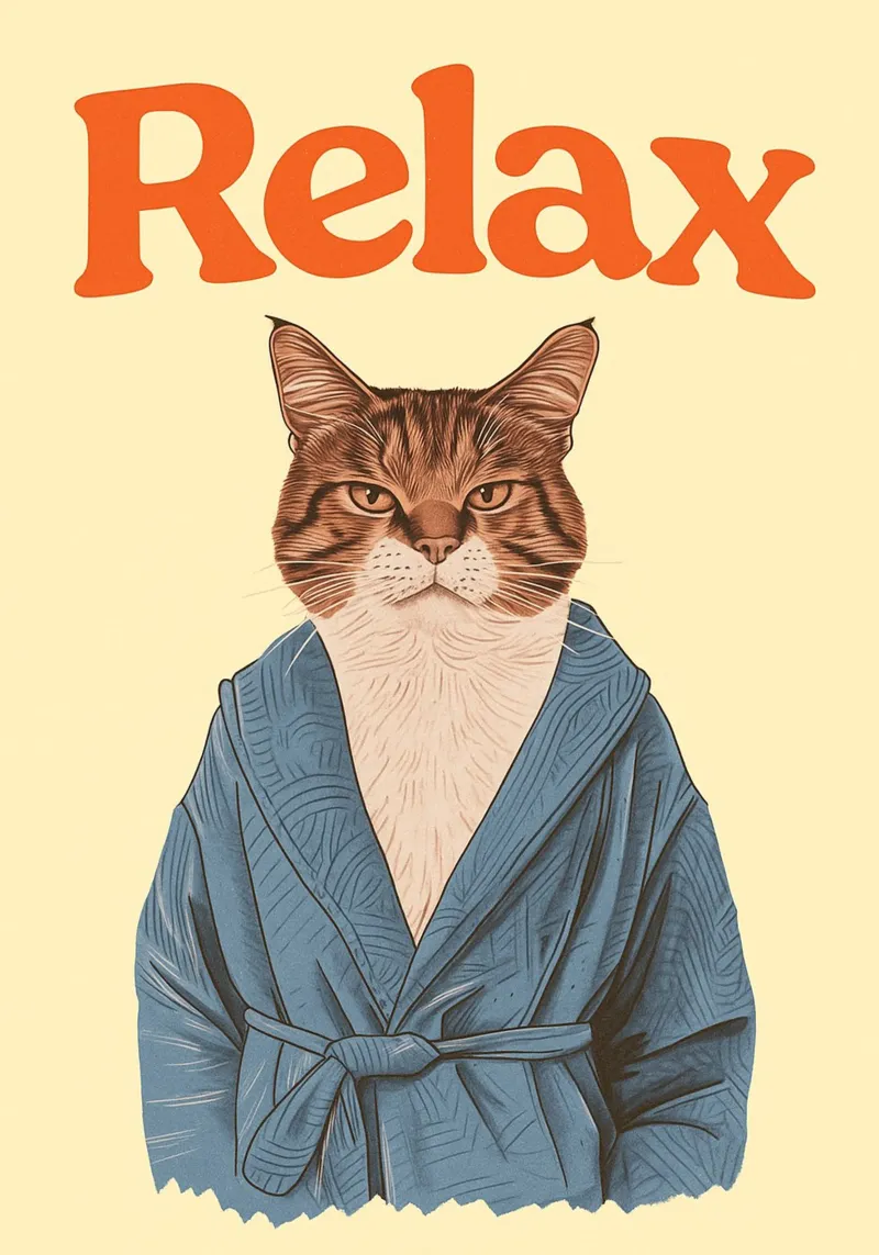 Lustige Katze Relax Bad Poster von oneroad