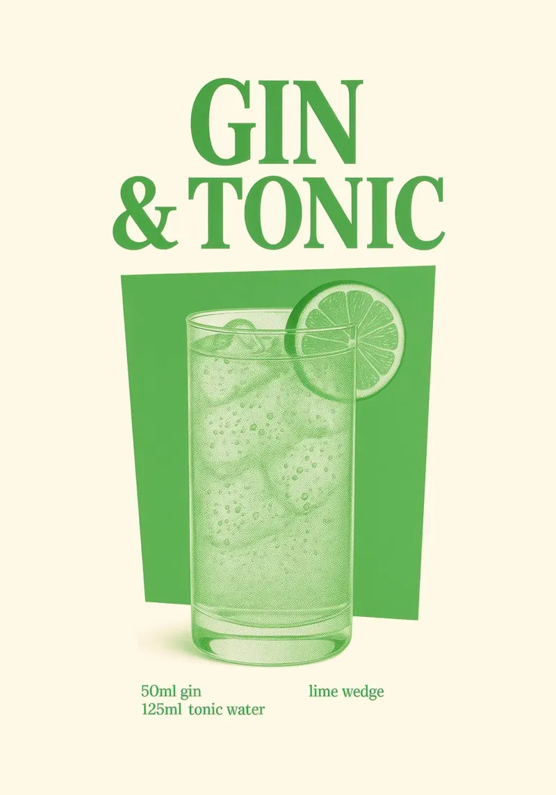Gin & Tonic Recipe pellicola backlit da Attaboy Dsgn