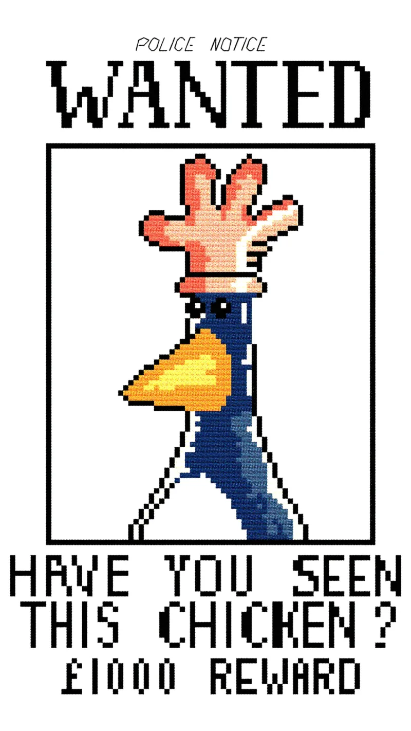 Feathers McGraw Wanted V1 metacrilato de vantobbin