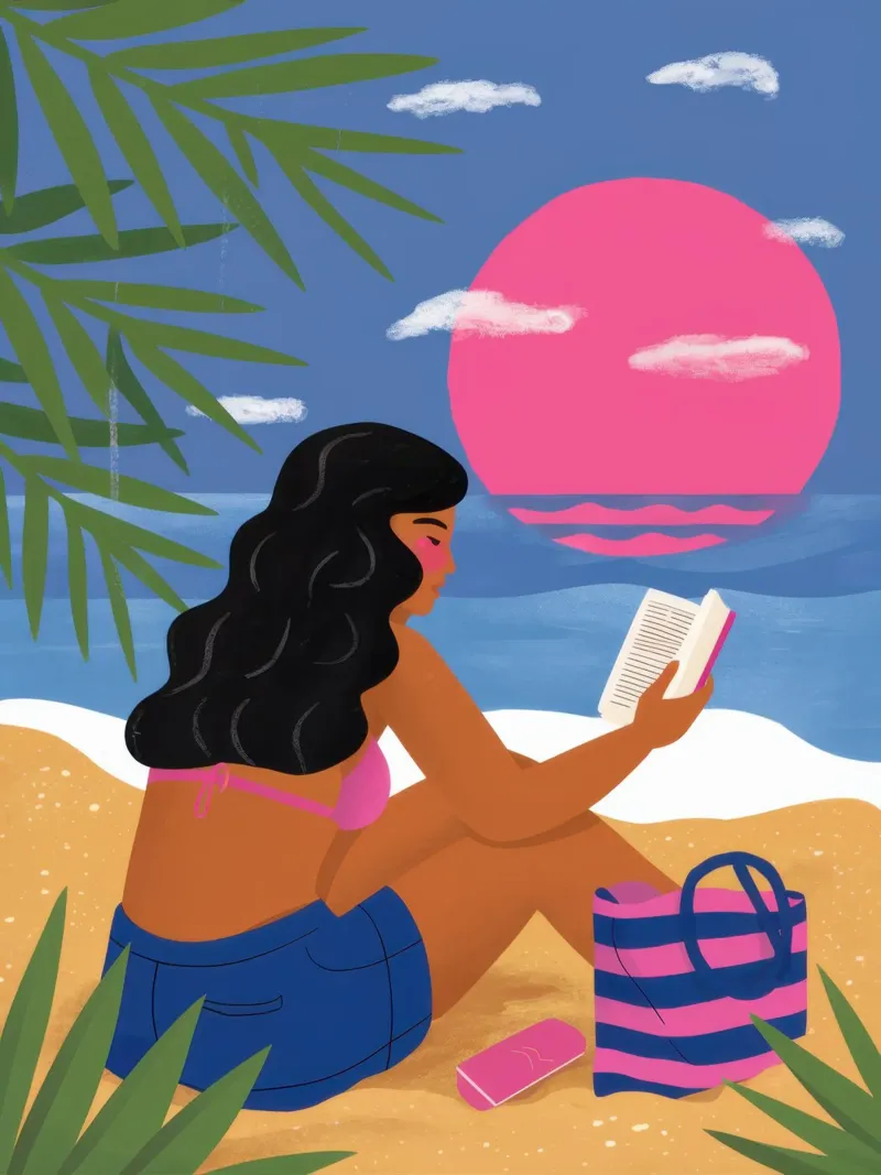 Leggere sulla spiaggia pellicola backlit da Sentinel Glow