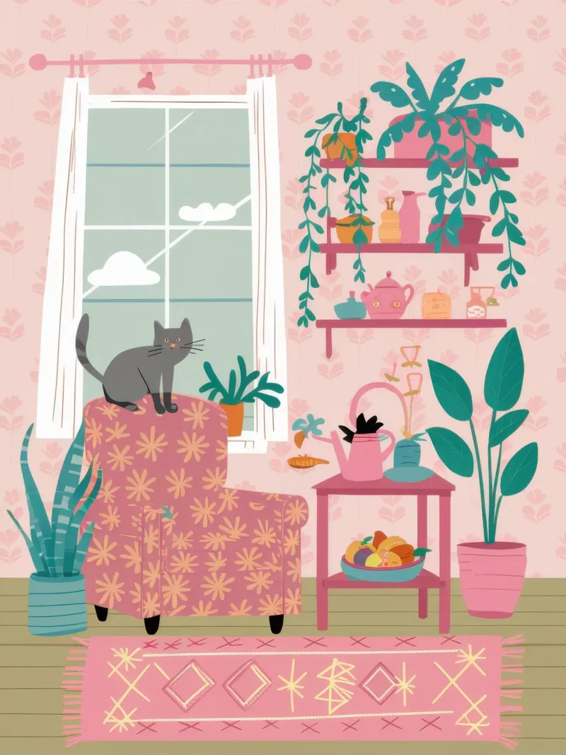 Tropical Lounging canvas by Marigold Tiga