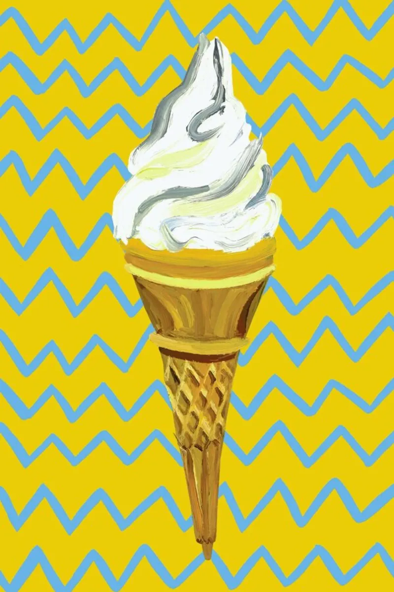 Ice Cream Yellow Zigzag pellicola backlit da Alice Straker