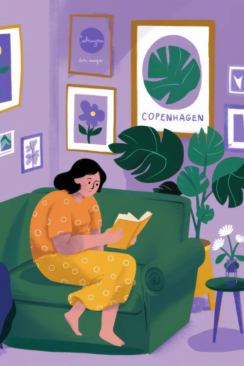 Angolo di lettura Monstera tela da Pale Aura
