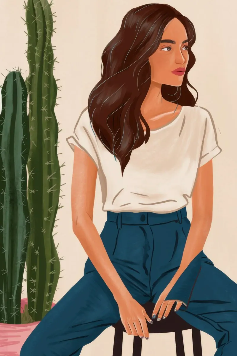 Cactus Jeans Repose poster con telaio in legno da Pale Aura