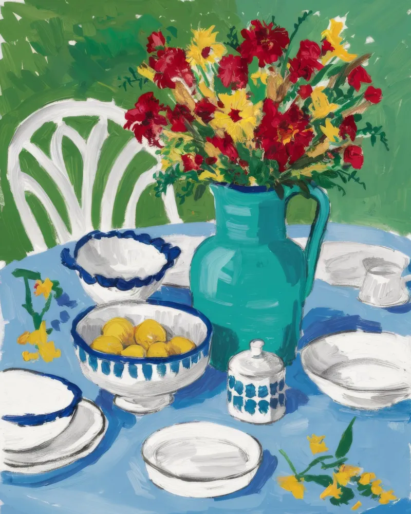 Green Checkered Tablecloth hahnemühle by Stone Decade